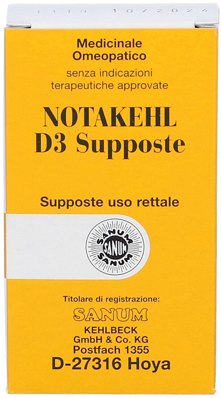 NOTAKEHL D3 10 SUPPOSTE 2G SANUM - Farmacia-flash.it