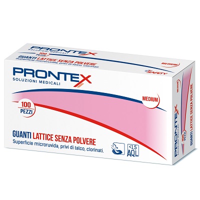 PRONTEX GUANTO IN LATTICE SENZA POLVERE GRANDE 100 PEZZI - Farmacia-flash.it