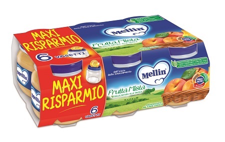 MELLIN OMOGENEIZZATO FRUTTA MISTA 100 G 6 PEZZI - Farmacia-flash.it