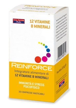 REINFORCE 12 VITAMINE + 8 MINERALI 30 COMPRESSE MASTICABILI - Farmacia-flash.it