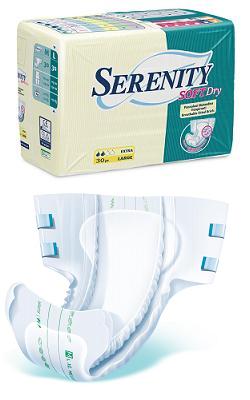 PANNOLONE PER INCONTINENZA SERENITY SOFTDRY FORMATO EXTRA TAGLIA LARGE 30 PEZZI - Farmacia-flash.it