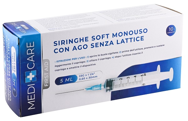 SIRINGA SOFT CAPACITA' 5ML AGO GAUGE 23 CONFEZIONE 10 PEZZI GAMMADIS - Farmacia-flash.it