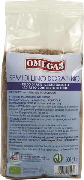 LA FINESTRA SUL CIELO SEMI DI LINO DORATI 500 G - Farmacia-flash.it