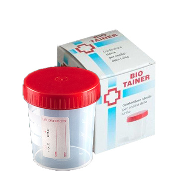 CONTENITORE PER URINA BIO TAINER GRADUATO CON SUPERFICIE DI SCRITTURA CON TAPPO A VITE CAPACITA' 120ML 1 PEZZO - Farmacia-flash.it
