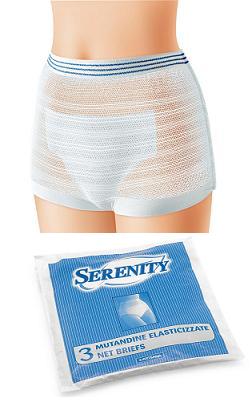 MUTANDINA ELASTICA RETTANGOLARE A RETE SERENITY M 3 PEZZI - Farmacia-flash.it