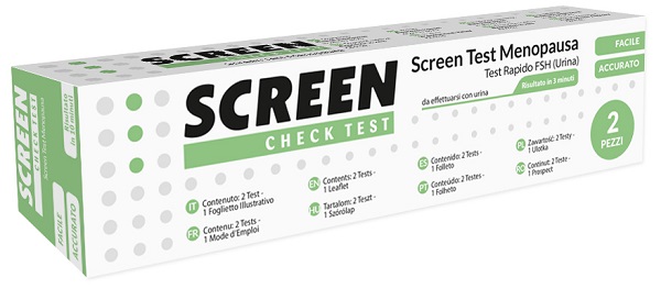 TEST RAPIDO PER L'INDIVIDUAZIONE DI FSH NELL'URINA CHE AIUTA AD INDIVIDUARE LA MENOPAUSA SCREEN CHECK TEST MENOPAUSA/FSH 2 PEZZI - Farmacia-flash.it