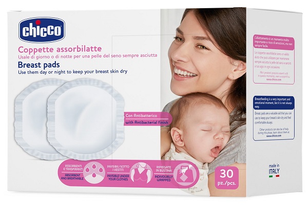 CHICCO COPPETTA ASSORBILATTE ANTIBATTERICA 30 PEZZI - Farmacia-flash.it