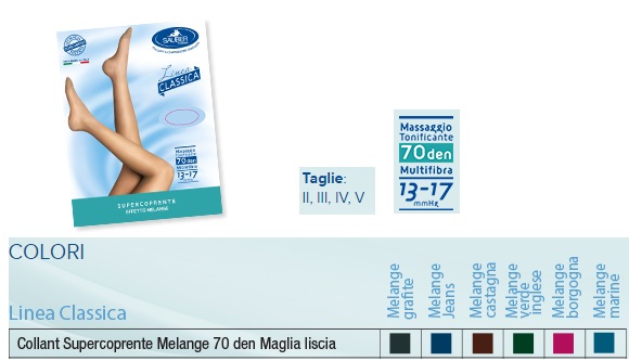 SAUBER COLLANT 70 DENARI SUPER COPRENTE MAGLIA LISCIA MELANGE GRAFITE 2 LINEA CLASSICA - Farmacia-flash.it