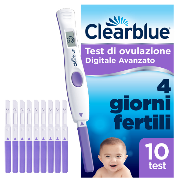 TEST DI OVULAZIONE CLEARBLUE DIGITALE AVANZATO 10 PEZZI - Farmacia-flash.it