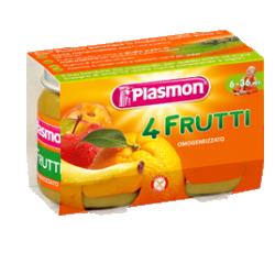 PLASMON OMOGENEIZZATO 4 FRUTTI 2 X 104 G - Farmacia-flash.it