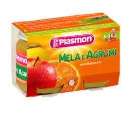 PLASMON OMOGENEIZZATO MELA AGRUMI 2 X 104 G - Farmacia-flash.it