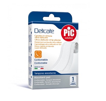 CEROTTO PIC DELICATE STRISCIA BIANCA CON TAMPONE ANTIBATTERICO CM 8X0,5 M - Farmacia-flash.it