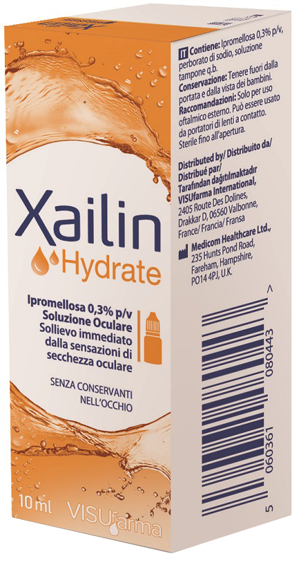 XAILIN HYDRATE GOCCE OCULARI IPROMELLOSA 0,3% FLACONE MULTIDOSE 10 ML - Farmacia-flash.it