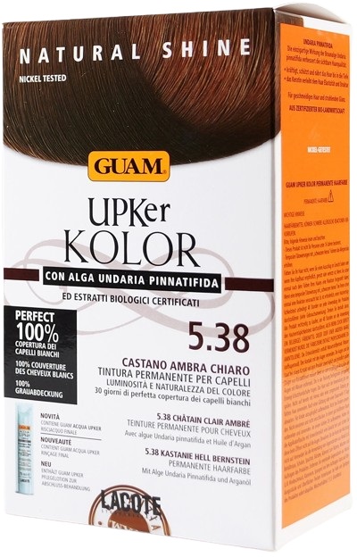 GUAM UPKER KOLOR TINTA CAPELLI 5,38 CASTANO AMBRA CHIARO CON ALGA UNDARIA PINNATIFIDA - Farmacia-flash.it
