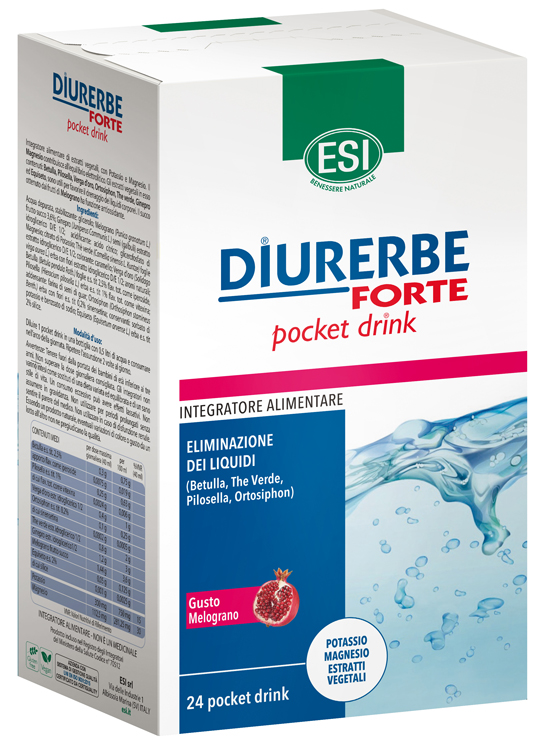 ESI DIURERBE FORTE POCKET DRINK MELOGRANO 24 X 20 ML - Farmacia-flash.it