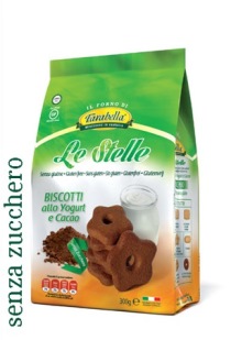FARABELLA BISCOTTI LE STELLE ALLO YOGURT E CACAO SENZA ZUCCHERO 300 G - Farmacia-flash.it