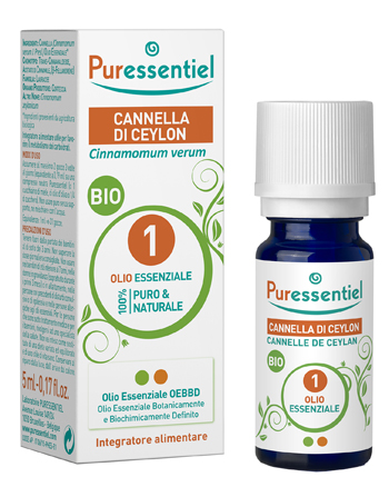PURESSENTIEL CANNELLA CEYLON OLIO ESSENZIALE BIO 5 ML - Farmacia-flash.it
