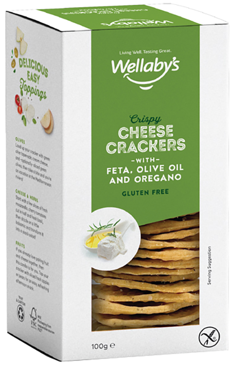 WELLABY'S CRACKERS FETA OLIVE OLIO & ORIGANO 100 G - Farmacia-flash.it