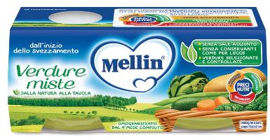 MELLIN OMOGENEIZZATO VERDURE MISTE 2 X 80 G - Farmacia-flash.it