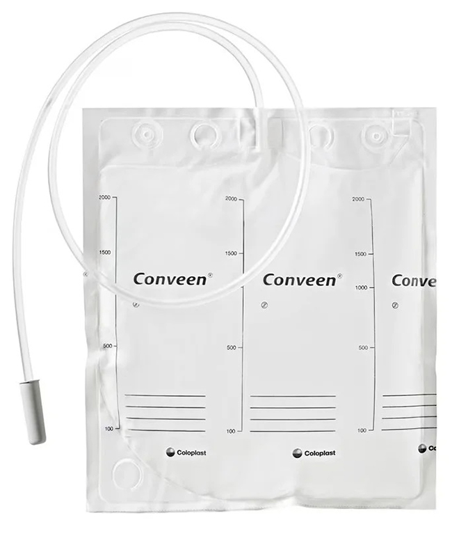 SACCA LETTO CONVEEN BASIC CON MANIGLIA CAPACITA' 2000ML LUNGHEZZ TUBO 100CM NO SCARICO CONFEZIONE DA 30PEZZI - Farmacia-flash.it