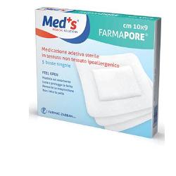 CEROTTO STERILE CON TAMPONE DI GARZA CENTRALE E BORDI ADESIVI MEDS FARMAPORE 6X9 CM 50 PEZZI - Farmacia-flash.it