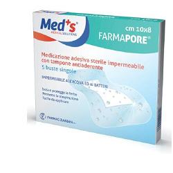 MEDS PORE MEDICAZIONE IN POLIURETANO ADESIVA IMPERMEABILE 10X6CM 5 PEZZI - Farmacia-flash.it