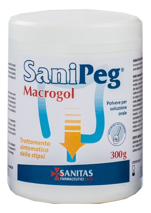 SANIPEG MACROGOL POLVERE PER SOLUZIONE ORALE BARATTOLO 300 G - Farmacia-flash.it
