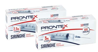 SIRINGA PRONTEX 5 ML AGO IND 10 PEZZI - Farmacia-flash.it