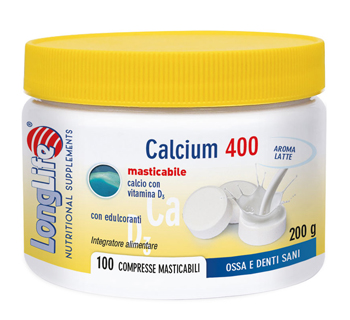 LONGLIFE CALCIUM LATTE 100 COMPRESSE 400 MG - Farmacia-flash.it