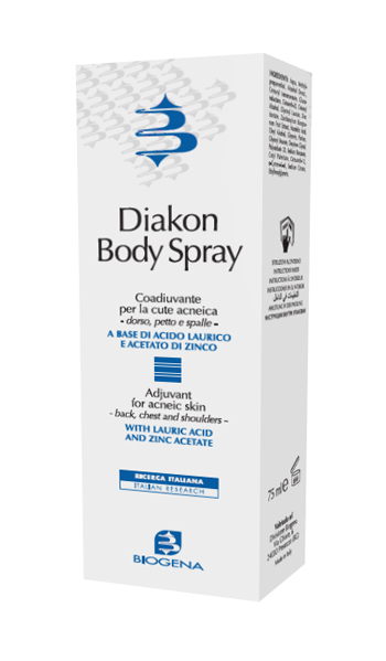 DIAKON BODY SPRAY COADIUVANTE CUTE ACNEICA DORSO PETTO E SPALLE 75 ML - Farmacia-flash.it