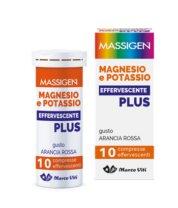 MASSIGEN MAGNESIO E POTASSIO EFFERVESCENTE PLUS 10 COMPRESSE - Farmacia-flash.it