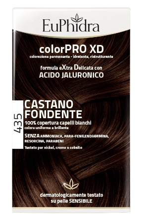 EUPHIDRA COLORPRO XD 435 CASTANO FONDENTE GEL COLORANTE CAPELLI IN FLACONE + ATTIVANTE + BALSAMO + GUANTI - Farmacia-flash.it