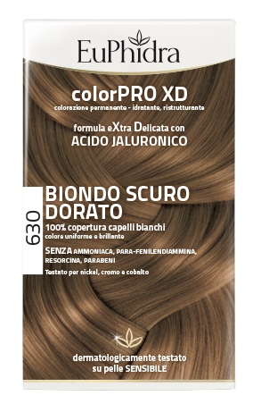 EUPHIDRA COLORPRO XD 630 BIONDO SCURO DORATO GEL COLORANTE CAPELLI IN FLACONE + ATTIVANTE + BALSAMO + GUANTI - Farmacia-flash.it