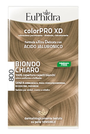 EUPHIDRA COLORPRO XD 800 BIONDO CHIARO GEL COLORANTE CAPELLI IN FLACONE + ATTIVANTE + BALSAMO + GUANTI - Farmacia-flash.it