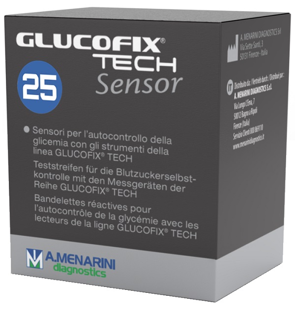 STRISCE MISURAZIONE GLICEMIA GLUCOFIX TECH SENSOR 25 PEZZI - Farmacia-flash.it
