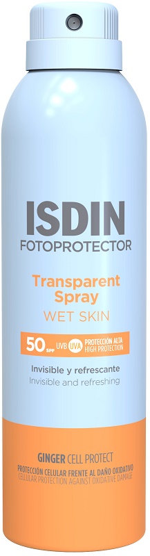FOTOPROTECTOR TRANSPARENT SPRAY WET SKIN SPF50 250 ML - Farmacia-flash.it