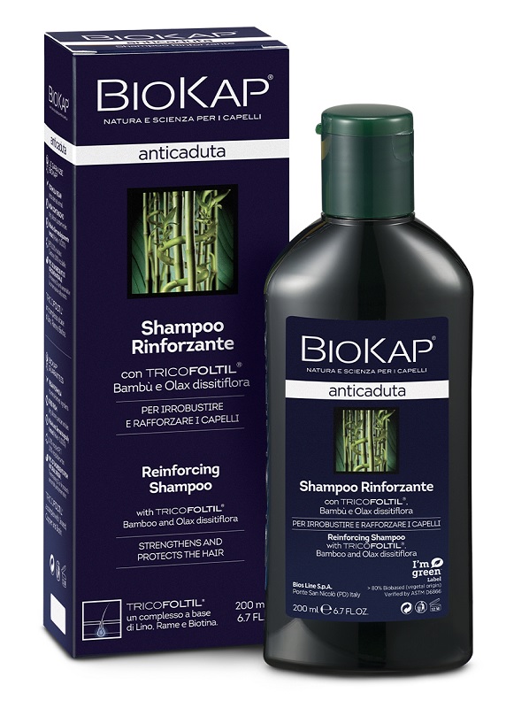 BIOKAP SHAMPOO RINFORZANTE ANTICADUTA CON TRICOBIOTIC NUOVA FORMULA 200 ML - Farmacia-flash.it
