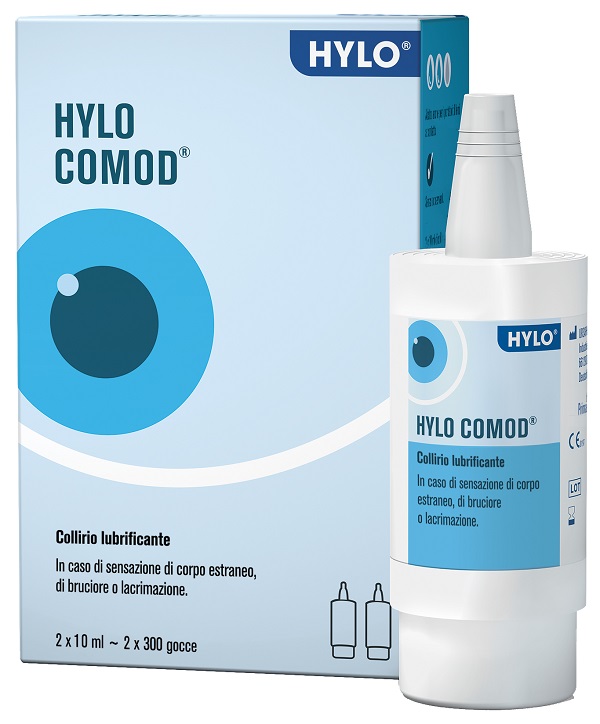 HYLO-COMOD GOCCE OCULARI IALURONATO DI SODIO 0,1% 2 FLACONC INI DA 10 ML - Farmacia-flash.it