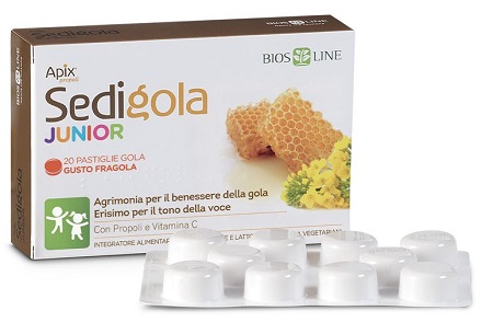 APIX PROPOLI SEDIGOLA JUNIOR FRAGOLA 20 PASTIGLIE BIOSLINE - Farmacia-flash.it