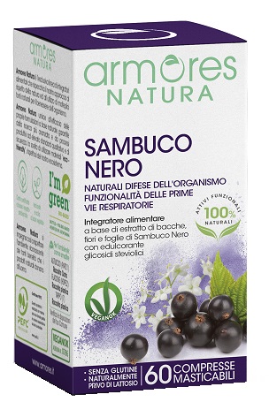 ARMORES NATURA SAMBUCO NERO 60 COMPRESSE MASTICABILI - Farmacia-flash.it