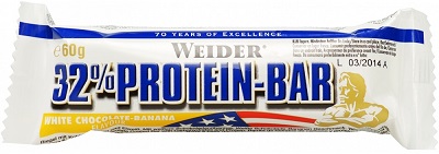 WEIDER 32% PROTEIN BARRETTA BANANA/CIOCCOLATO BIANCO 60 G - Farmacia-flash.it