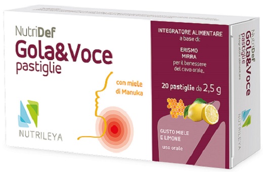 NUTRIDEF GOLA & VOCE MIELE E LIMONE 20 PASTIGLIE - Farmacia-flash.it