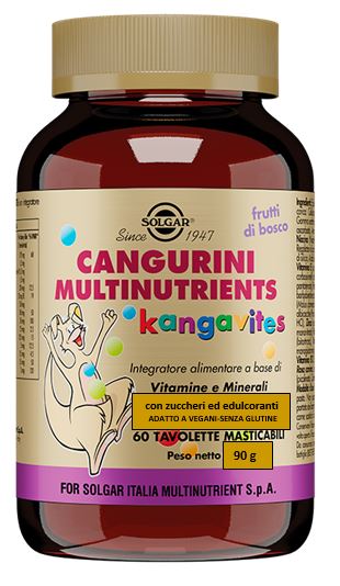 CANGURINI MULTINUTRIENTS FRUTTI BOSCO 60 TAVOLETTE MASTICABILI - Farmacia-flash.it