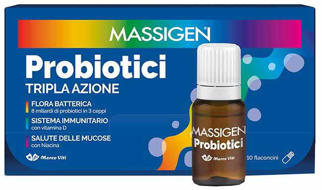 MASSIGEN PROBIOTICI 10 FLACONCINI X 8 ML PREZZO PIENO - Farmacia-flash.it
