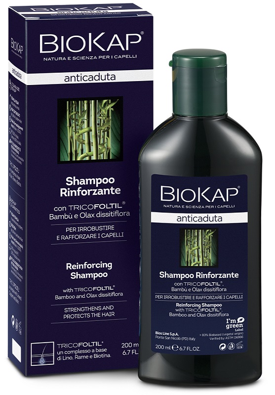 BIOKAP SHAMPOO RINFORZANTE ANTICADUTA CON TRICOFOLTIL NUOVA FORMULA 200 ML - Farmacia-flash.it