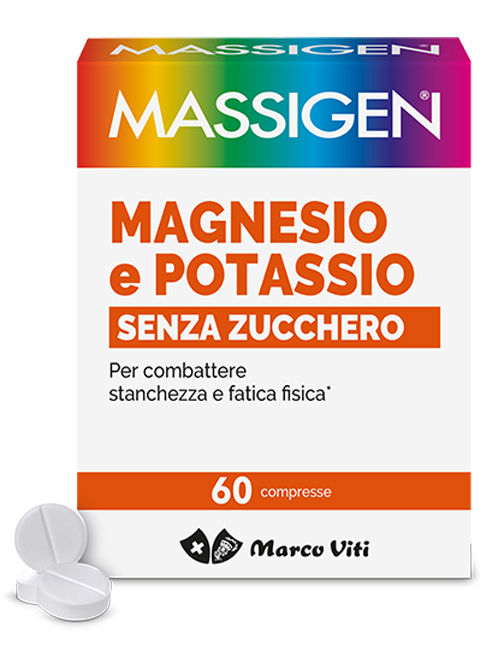 MASSIGEN MAGNESIO POTASSIO SENZA ZUCCHERI 60 COMPRESSE - Farmacia-flash.it