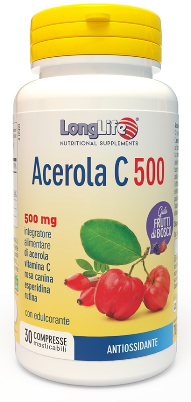 LONGLIFE ACEROLA C500 FRUTTI DI BOSCO 30 COMPRESSE - Farmacia-flash.it