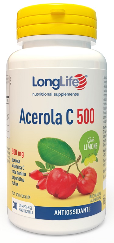 LONGLIFE ACEROLA C500 LIMONE 30 COMPRESSE - Farmacia-flash.it
