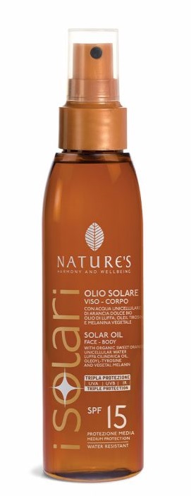 NATURE'S I SOLARI OLIO SOLARE VISO CORPO SPF 15 150 ML - Farmacia-flash.it