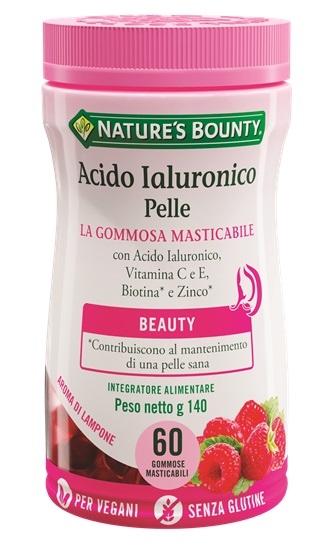 NATURE'S BOUNTY ACIDO IALURONICO PELLE 60 GOMMOSE MASTICABILI - Farmacia-flash.it